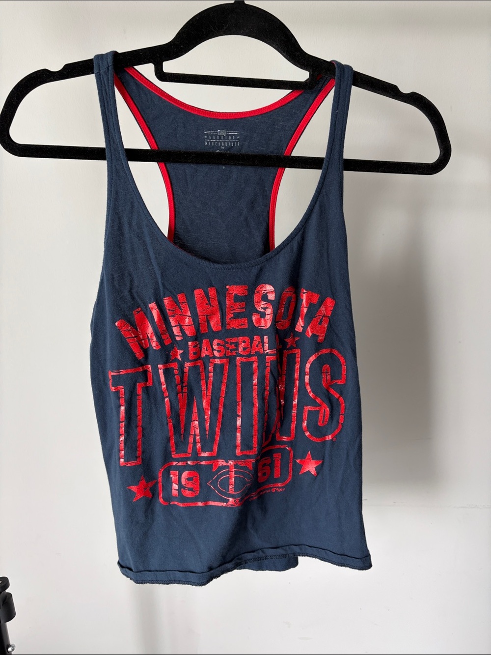 Minnesota Twins Women's Navy Tank Top with Red Trim
